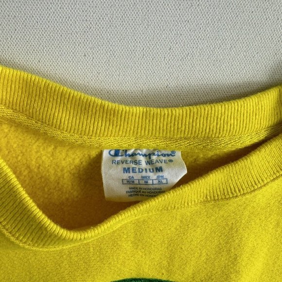 Vintage Champion Reverse Weave Pullover Yellow Sweatshirt Crew Neck Size Medium - Picture 5 of 11